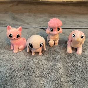 Crayola White Poodle Doll  Cat Bunny Accessory Pet Flocked Toys Figures Lot 4